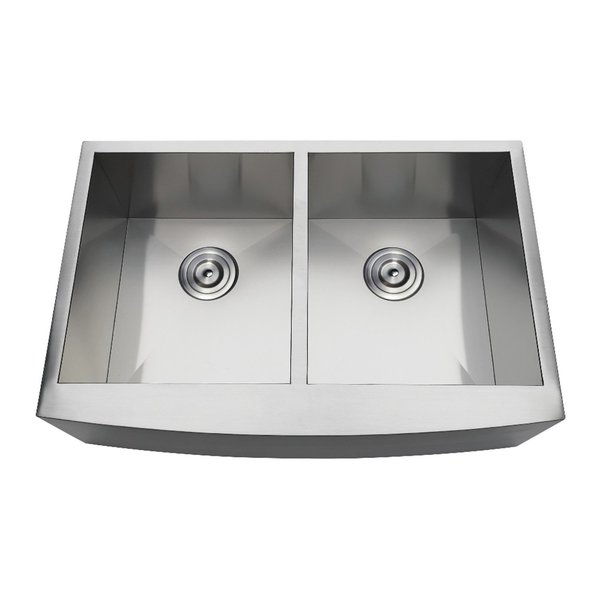 Gourmetier GKUDF30209 Undermount Stainless Steel Double Farmhouse Kitchen Sink,  GKUDF30209